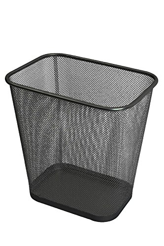 Ybmhome Black Steel Mesh Waste Basket for Home