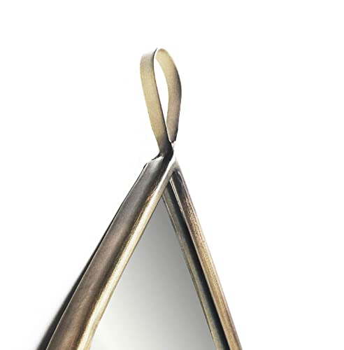 Brass Teardrop Wall Mirror with Gold Frame