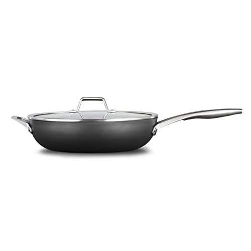 Calphalon Premier Deep Skillet with Lid, Black