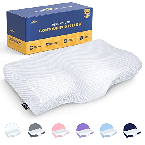 Octifie Adjustable Cervical Pillow for Neck and Shoulder Pain Relief, 5x Support Memory Foam Pillows for Sleeping, Orthopedic Contour Traction Pillow Odorless, Bed Pillow for Side Back Stomach Sleeper