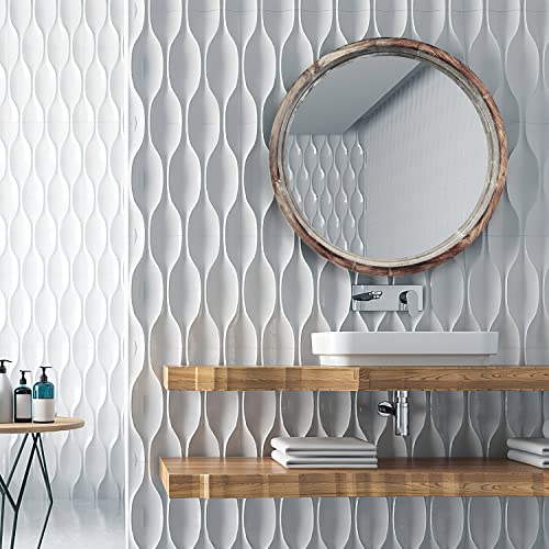 WOOCAFO Rustic Wood Framed Round Wall Mirror