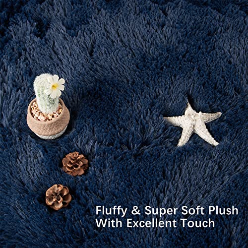 Navy Blue 5x7 Feet Soft Shaggy Area Rug