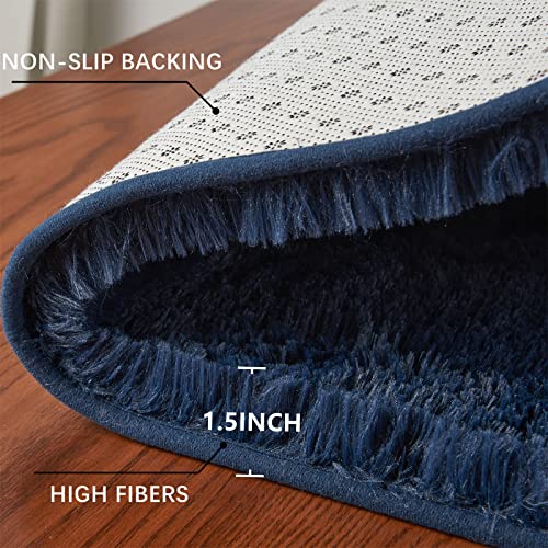 Navy Blue 5x7 Feet Soft Shaggy Area Rug
