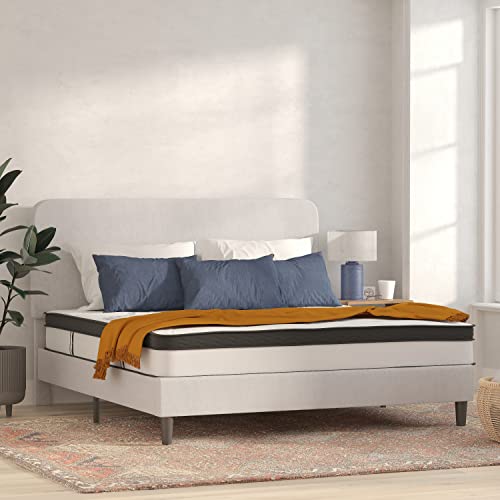 Flash Furniture Capri Comfortable Sleep 10 Inch CertiPUR-US Certified Hybrid Pocket Spring Mattress, King Mattress in a Box