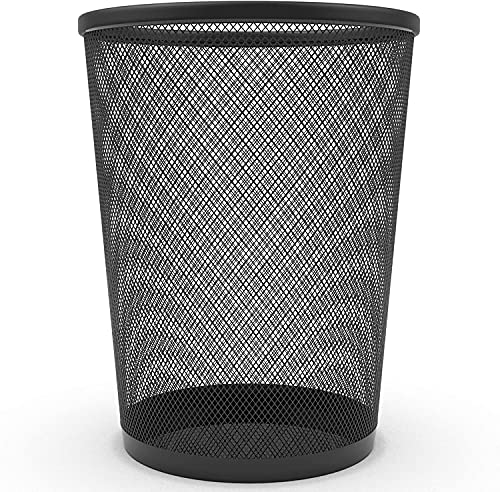Zuvo Circular Mesh Waste Paper Bin, Lightweight Waste Basket Garbage Can, Metal Trash Bin Ideal for Kitchen Home Office Dorm Room Living Room Desk Bedroom (1)