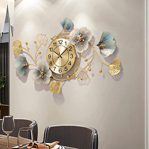 Large Ginkgo Leaf Wall Clock for Home Decor
