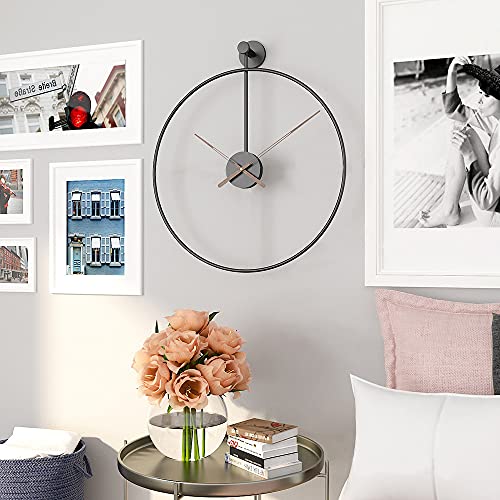 Oversized Modern Nordic Wall Clock in Black
