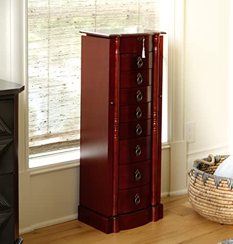 Francesca Standing Jewelry Armoire in Antique Cherry