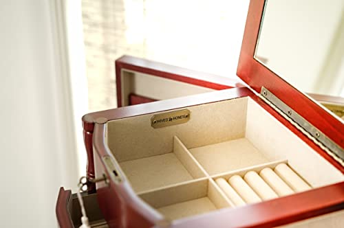 Francesca Standing Jewelry Armoire in Antique Cherry