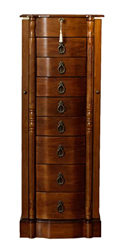 Francesca Standing Jewelry Armoire in Antique Cherry