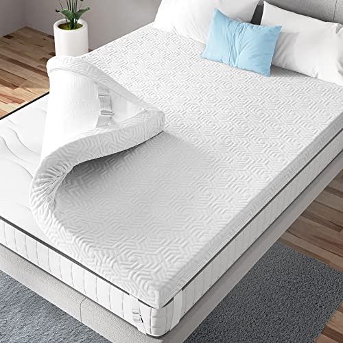 Queen Memory Foam Mattress Topper with Bamboo Cover