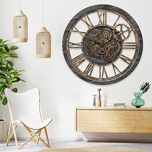 Large Vintage Industrial Wall Clock for Home Decor