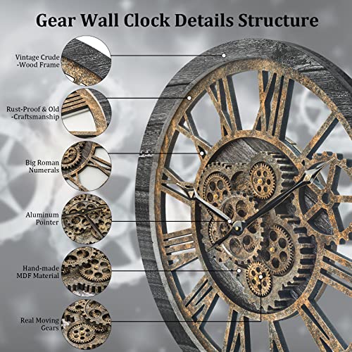 Large Vintage Industrial Wall Clock for Home Decor