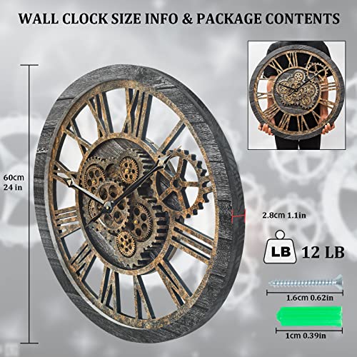 Large Vintage Industrial Wall Clock for Home Decor