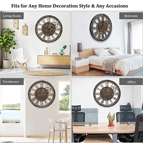 Large Vintage Industrial Wall Clock for Home Decor
