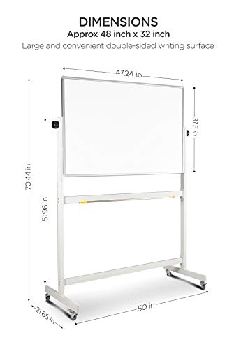 Portable Double-Sided Rolling Whiteboard with Stand