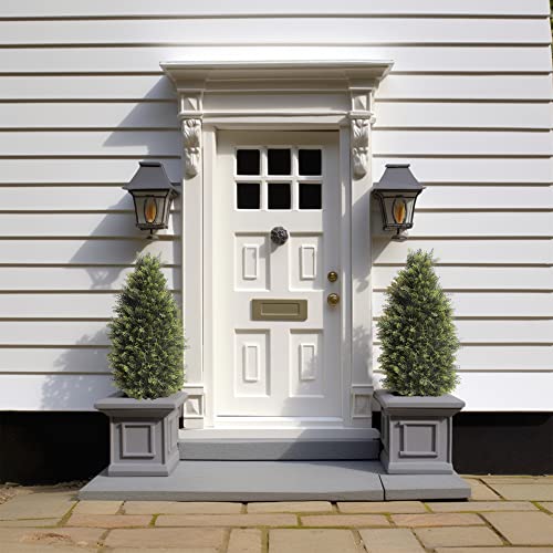 Set of 2 Faux Cedar Topiary Trees in Pots