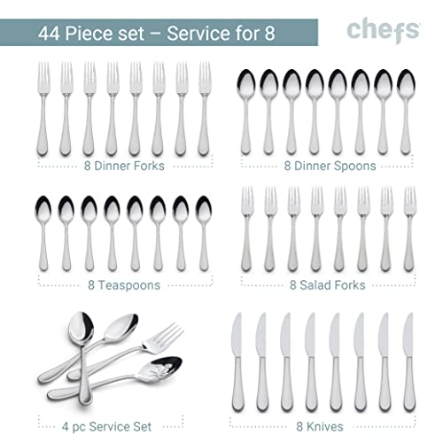 Mesa Satin Flatware Set for 8 – 44 Pieces