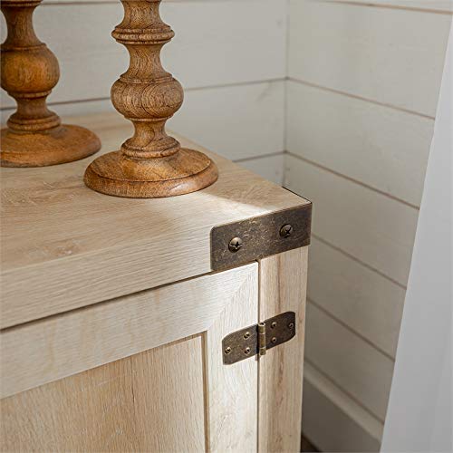 4-Piece White Oak Barn Door TV Stand Set