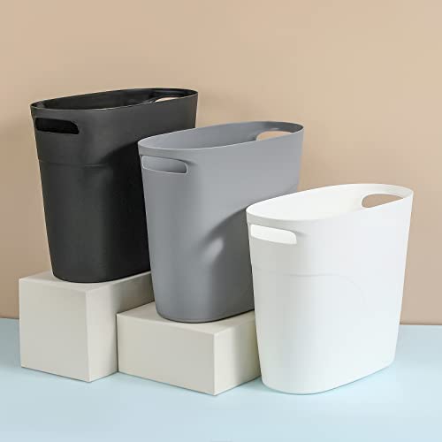 Slim 3.2L Plastic Trash Can with Handles - 2 Pack