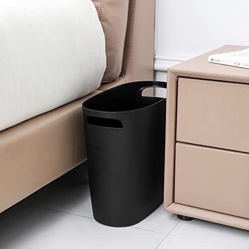 Slim 3.2L Plastic Trash Can with Handles - 2 Pack