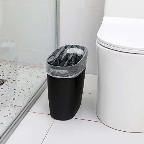 Slim 3.2L Plastic Trash Can with Handles - 2 Pack