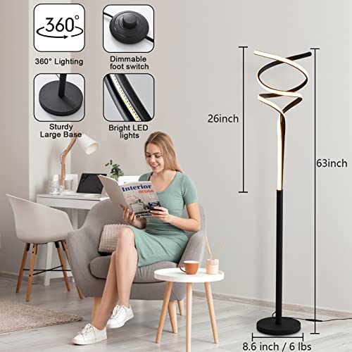 ZxWLife Color-Changing LED Floor Lamp, 63 Inches