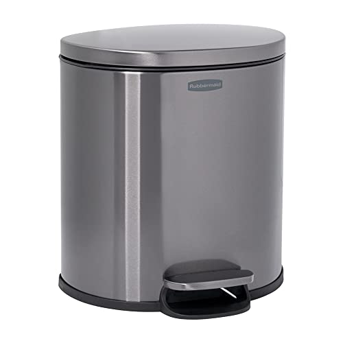 Rubbermaid Charcoal Stainless Steel Step-On Trash Can