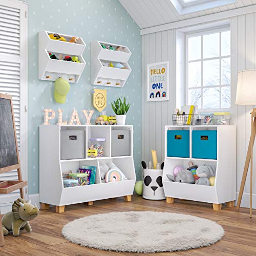 Kids Multi-Cubby Toy Organizer in White