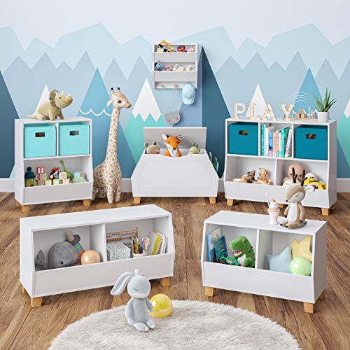 Kids Multi-Cubby Toy Organizer in White