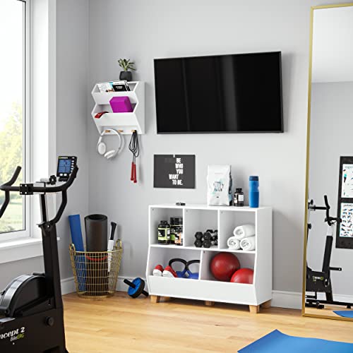 Kids Multi-Cubby Toy Organizer in White