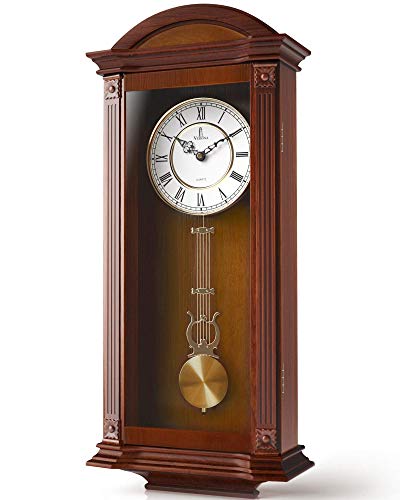 Stylish Silent Wooden Pendulum Wall Clock