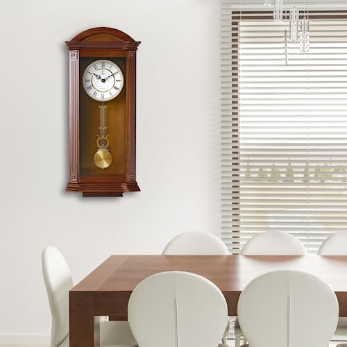 Stylish Silent Wooden Pendulum Wall Clock