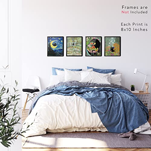 Funny Black Cat Wall Art Prints Set of 3