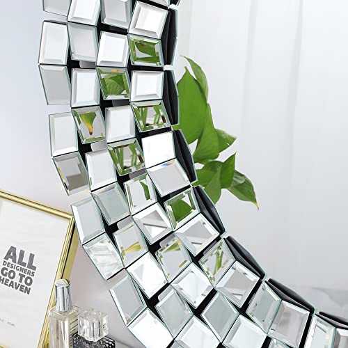 Round 31.5'' Mosaic Glass Accent Wall Mirror