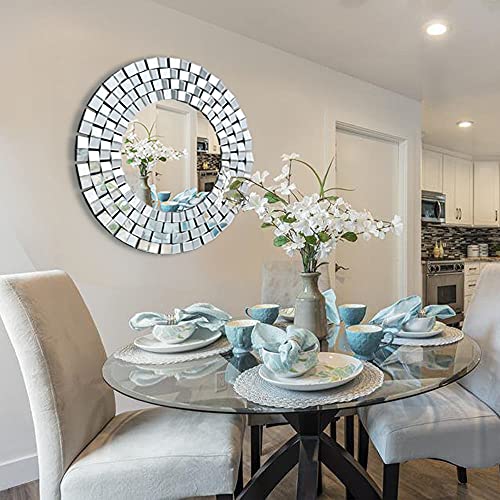 Round 31.5'' Mosaic Glass Accent Wall Mirror