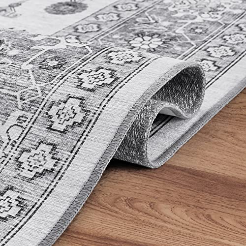 8x10 Grey Vintage Medallion Area Rug – Boho Style