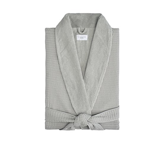 Kassatex Cotton Gray Hotel Waffle Terry Robe