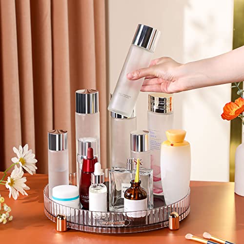 funest Makeup Perfumes Organizer for Lotions Skin Care,360 Rotating Cosmetics Display Cases Lazy Susan Dressers Round Storage Tray with Large Capacity,for Bathroom or on the Vanity