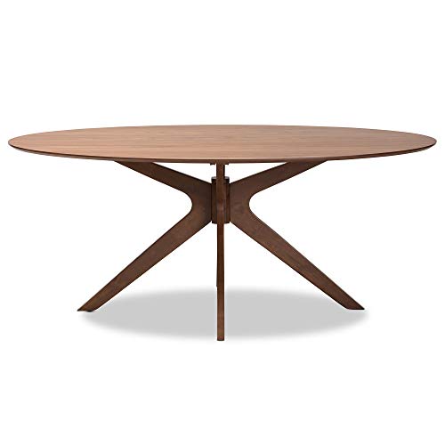 Mid-Century Modern Walnut Oval Dining Table 71-Inch