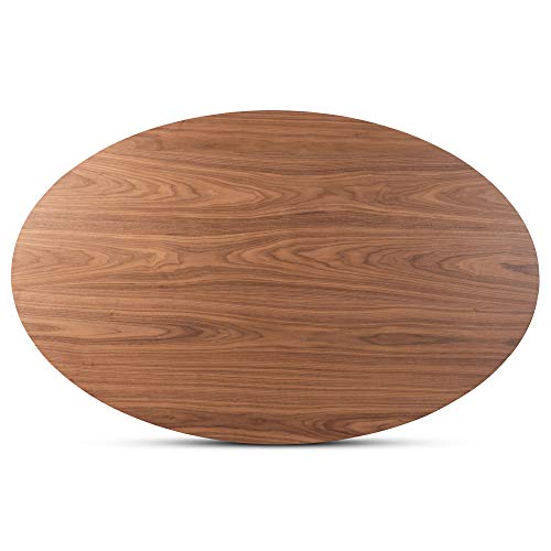 Mid-Century Modern Walnut Oval Dining Table 71-Inch