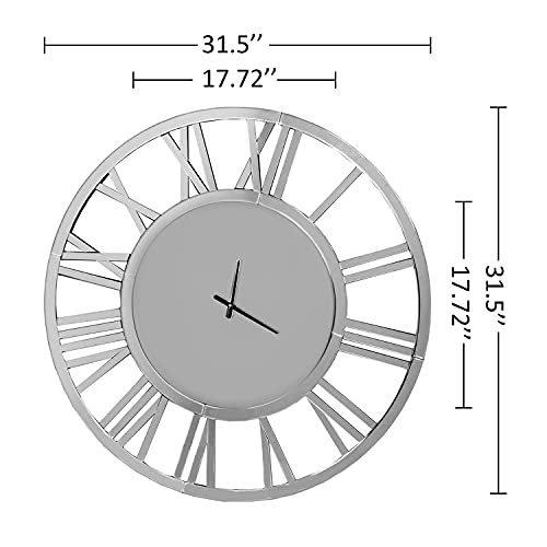 Large 32" Modern Wall Clock with Mirror Finish