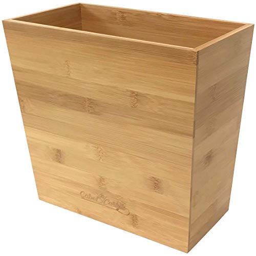 Bamboo Trash Can for Bathroom and Office