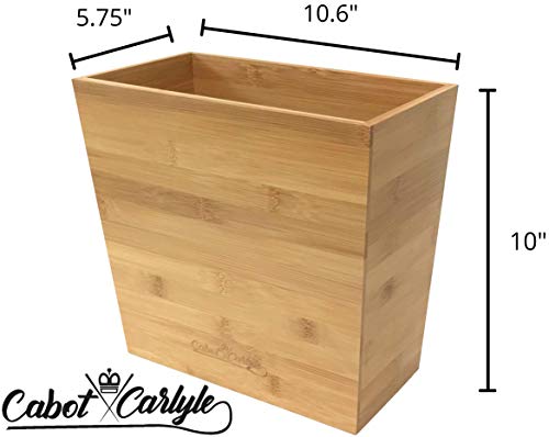 Bamboo Trash Can for Bathroom and Office