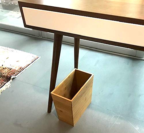 Bamboo Trash Can for Bathroom and Office