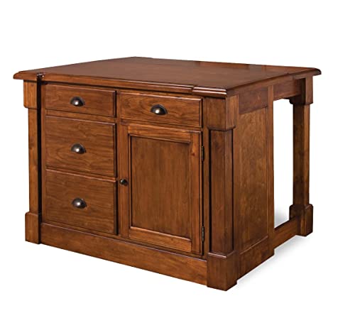 Aspen Kitchen Island in Rustic Cherry Finish