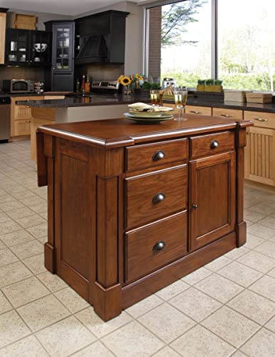 Aspen Kitchen Island in Rustic Cherry Finish