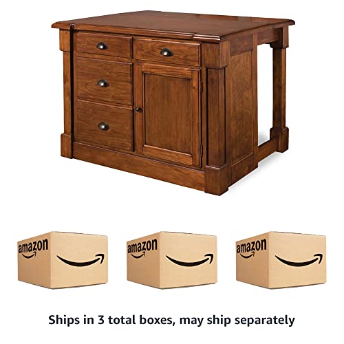 Aspen Kitchen Island in Rustic Cherry Finish