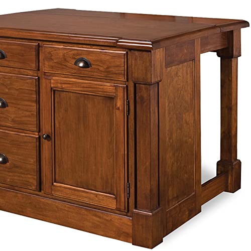 Aspen Kitchen Island in Rustic Cherry Finish