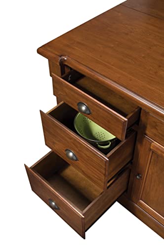 Aspen Kitchen Island in Rustic Cherry Finish